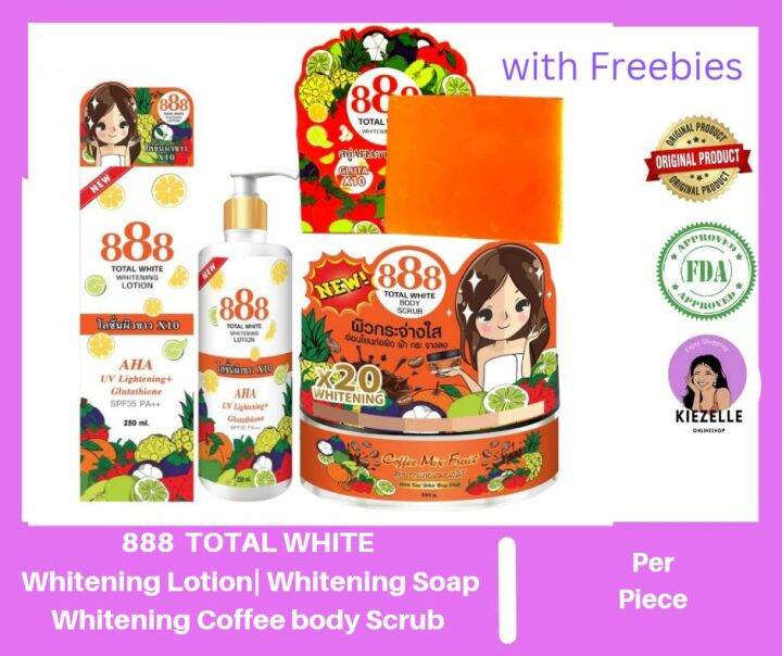 888 TOTAL WHITE | Whitening lotion | Whitening Soap | x20 Coffee Body ...