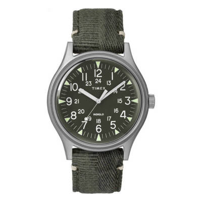 Timex TM-TW2R68100 นาฬิกาข้อมือผู้ชาย สายไนล่อน/หนัง สีเขียว