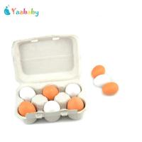 【Yaababy】Kid Pretend Play Toy Set Wooden Eggs Yolk Kitchen Food Children Xmas Gift