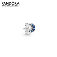 Pandora Crescent moon sterling sterling silver stud earring with true blue crystal ต่างหูแพนดอร่า ต่างหูจำนวน 1 ข้าง