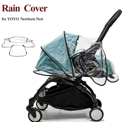 ที่บังฝนสำหรับ0 + ตะกร้านอนสำหรับเด็กแรกเกิดดีไซน์1:1วัสดุ EVA เสื้อกันฝน YO2พอดี/YOYA อุปกรณ์รถเข็นเด็กทารก