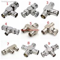 ☈₪♤ BNC Connector Q9 BNC To BNC Male Female 90 Degree Right Angle Tee Type 3way 4way Splitter 2x Double Male Female 3 4Type Brass