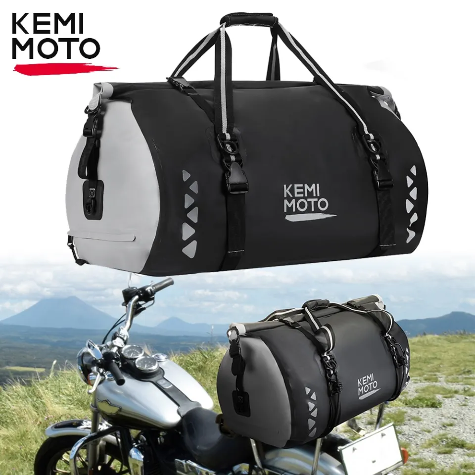  KEMIMOTO Motorcycle Dry Bag 50L Motorcycle Duffel Bag  Waterproof Bag With Mounting Straps and Outside Pockets Motorcycle Luggage  Bag Motorcycle Gear Bag Tail Bag Motorcycle Accessories : Automotive
