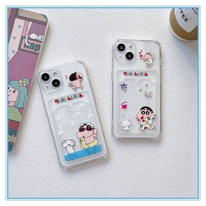 crayon-shin-chan-case-for-iphone13-14plus-ใช้สำหรับ-เคสไอโฟน11-เคสไอโฟน14promax-12-xr-caseiphone13promax-เคสไอโฟน7พลัส-ไอโฟน-14proกล่องใส่การ์ด-ซิลิโคนนุ่มเคสใสเคสใส่การ์ดที่เก็บรูปถ่าย-เคสโทรศัพท์