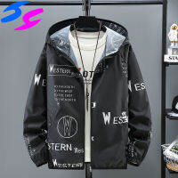 HY S-7XL 2021ฤดูร้อนผู้ชาย Hood Jacket Light เสื้อกันลมแบบบางพิมพ์แฟชั่นครีมกันแดด Casual Zipper Coat กันน้ำเสื้อแจ็คเก็ต