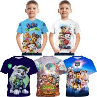 PAW PATROL Childrens Short-sleeved T-shirt Cute Cartoon Round Neck Summer Comfortable T-shirt 3-13 Years Old Childrens Leisure Party