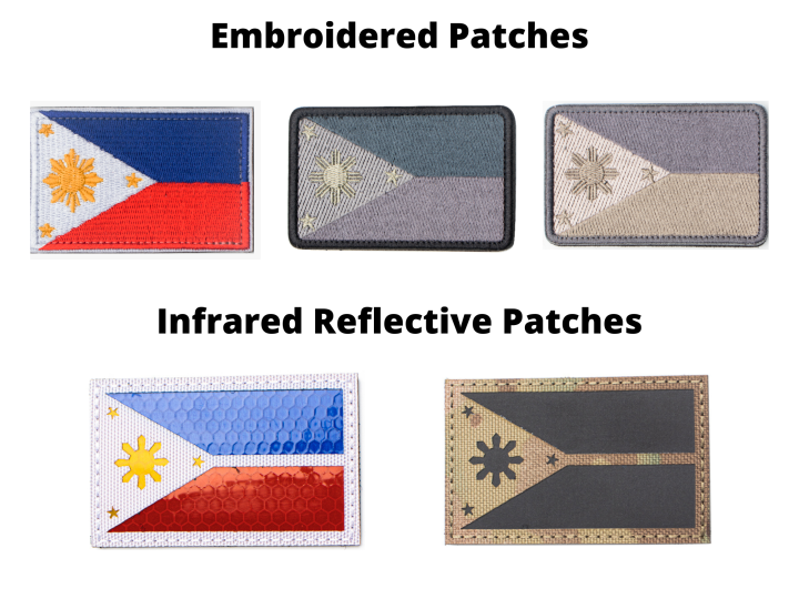 Philippines Flag Embroidered and Infrared Reflective sew on Patch ...