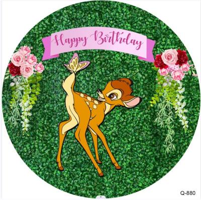 Disney Bambi Fairy Pink Tree Round Backdrop Cover for Girls Baby Shower 1st Birthday Party Circle Background Elastic Supplier
