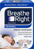 Breathe Right Original Nose Strips to Reduce Snoring and Relieve Nose Congestion, Tan, 30 Count (Packaging May Vary)