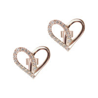 A.CEMI Love Peace Stud Earring / Sterling Silver Gold Plated ต่างหูเงินแท้ ชุบทอง 18K โรสโกลว์ ของขวัญแฟน