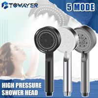5 Modes Water Saving Shower Head Handheld One-key Stop Adjustable High Pressure Shower Head Massage Nozzle Bathroom Accessories Toilet Covers