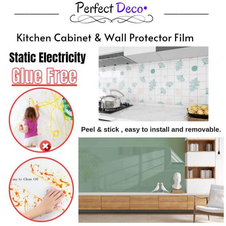 【Perfect Deco】Static Electricity 【GLUE FREE 】60cm Kitchen & Wall