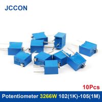 10Pcs Trimmer Potentiometer 3266W 102/103/104/105R 1K 2K 10k 1M Multi-turn Precision Adjustable Resistor Resistance