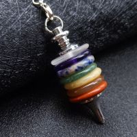 7 Chakra Reiki Healing Crystals Pendulum Energy Point Stone Pendant for Dowsing Divination Balancing Fashion Jewelry