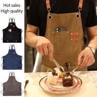 Canvas Whole Body Oil-Proof Cotton Apron Milk Tea Coffee Shop Home Kitchen Gardening Work Denim Apron Aprons