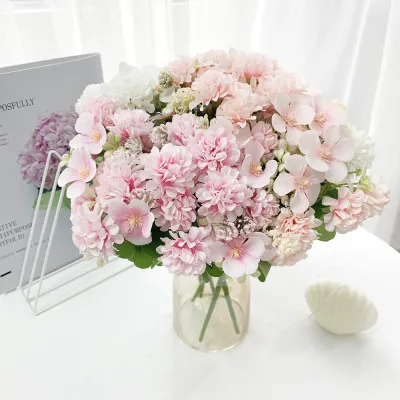 Nordic Style Home Accessories Bride Gift Hydrangea Floral Arrangement Artificial Flowers Fake Plant Decoration