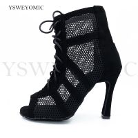 2023 Salsa Argentine Tango Dance Shoes High Quality Suede Leather Sole Dance Booties Bachata Latin Dance Shoes For Women YSW-011