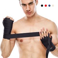 【cw】 1Pair Poly amp;Cotton Boxing Handwraps Elastic Bandage Gloves Wrist Support Kickboxing Muay Thai MMA Hand ！