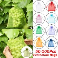 ✗▬ 50-100Pcs Grape Bags Garden Grow Bag for Plant Pots Anti-Bird Netting Bag Vegetable Fruit Protection Mesh Bag Garden Accessories