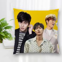 （ALL IN STOCK XZX）Customized KPOP Lee Min Ho Pillow Case Polyester Decorative Zipper Pillow Case Square Pillow Case 40x40cm   (Double sided printing with free customization of patterns)