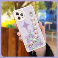 high-grade Liquid silicone shell Phone Case For iphone12 Pro pearl bracelet cute Solid color phone case Back Cover