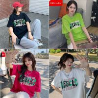 ☑❇ พร้อมส่ง เสื้อยืดผู้หญิงแฟชั่นสาวอวบ oversize คอกลมแขนสั้น เสื้อผ้าวัยรุ่นน่ารัก เสื้อโอเวอร์ไซส์สไตล์เกาหลี สกรีนลายเท่