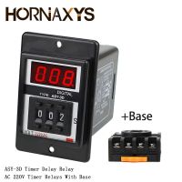 ASY-3D Timer Delay Relay AC 220V Time Relay With Socket ASY Series DC 24V With Base 1-999S/1-999M 3S/M Adjustable