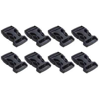 8Pcs Plastic Side Quick Release Buckles Clip for 25mm Webbing Band Black