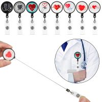 +【； Hot Retractable Nurse Doctor Badge Holder Funny Reel Work Tag Students Clip Name Card Plate ID Card Holders Office Supplies