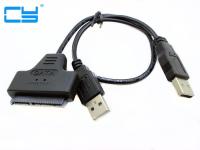 2.5 inch SATA 22P Hard Disk Drive to 2 USB -A 2.0 Power Data Adapter Cable