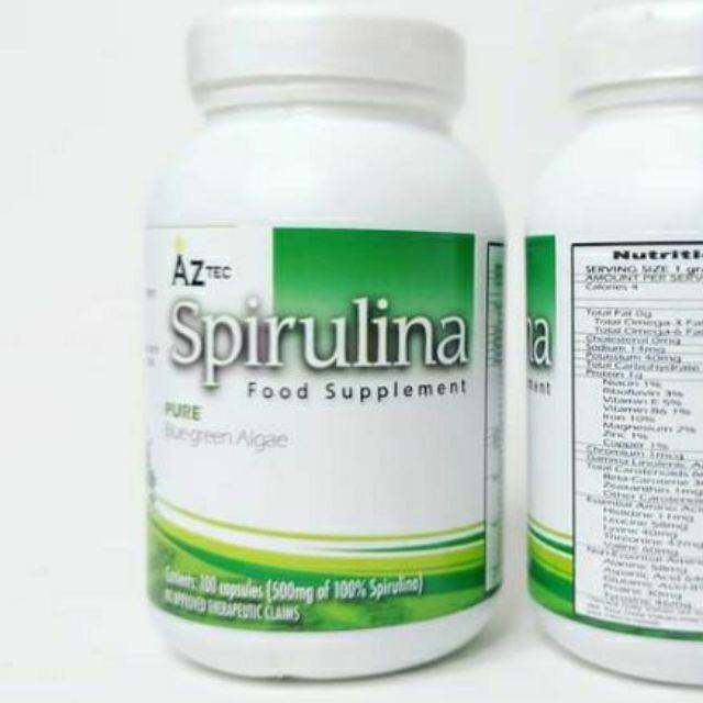 Spirulina AZtec FDA approved 100 capsules food suplement Lazada PH