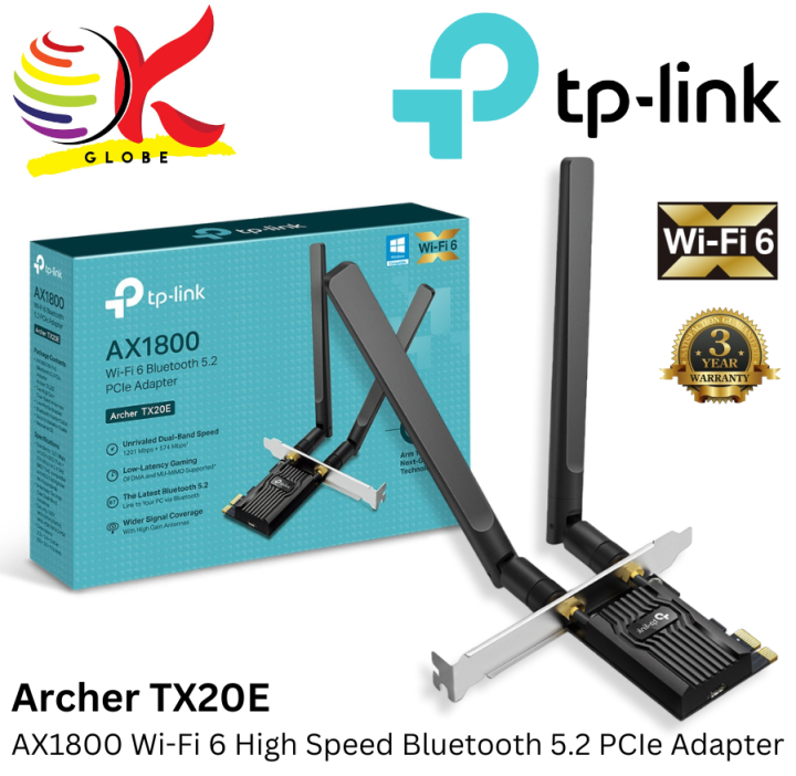 TP-LINK ARCHER TX20E AX1800 UNRIVALLED WI-FI 6 HIGH SPEED BLUETOOTH 5.2 ...