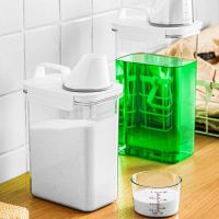 ETXAirtight Laundry Detergent Dispenser Powder Storage Box Clear Washing Powder Liquid Container with Lids Jar