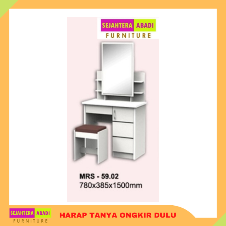 Meja Rias Cermin Kotak Sliding Warna Putih Merk Toppan | Lazada Indonesia