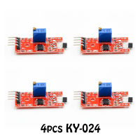 สวิตช์ KY-024 4pin แม่เหล็กเชิงเส้น4ชิ้นโมดูลเซ็นเซอร์วัดความเร็ว