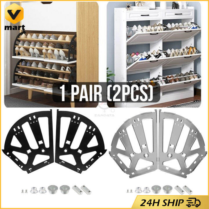 2PCS Shoes Drawer Hinges 1/2/3 Layers Shoe Flip Frame