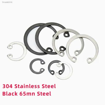 ☢✈ 10/25/50pcs M8 To M30 GB893 Snap Rings 304 Stainless Steel Black 65mn Manganese C Type Internal Circlip Retaining Rings for Bore