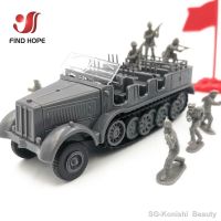 1:72 Sd.Kfz. 7 Half-Track Military Vehicle Plastic Assembly Model Armored Car 10Pcs Mini Soldiers