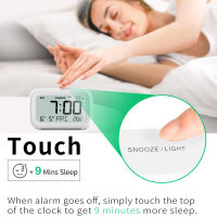 yh HotNoklead นาฬิกาปลุกดิจิตอลจอแสดงผล LED อุณหภูมิ LCD หลักจอแสดงผล Backlit Snooze นาฬิกาปลุกสำหรับห้องนอน Home Office Travel