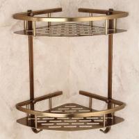 Antique Brushed Bathroom Shelves Double Layer Bronze Corner Shower Shampoo Soap Cosmetic Storage Shelf Bathroom Products