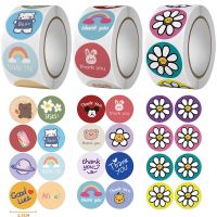 Cute Cartoon Flower Stickers 1inch Reward Sticker Round Rainbow Seal Labels for Handmade Gift Packaging Decor Thank You Stickers Stickers Labels