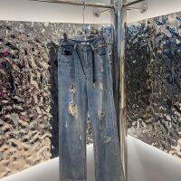 【Top Grade】2023 New Girls Perforated Jeans with Belt (7533 Jeans) Style