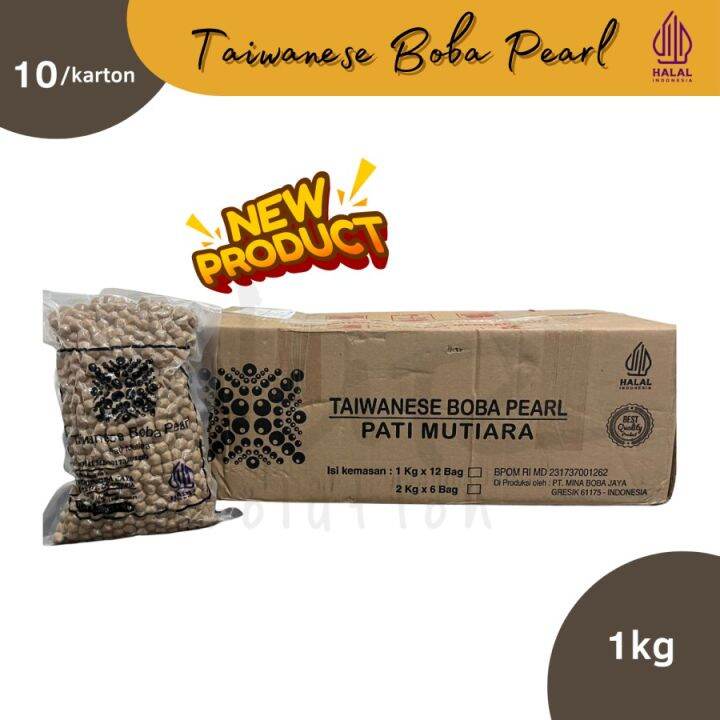 Taiwanese Boba Pearl 1kg x 10pcs [Karton] / HALAL MUI / Tapioca Pearl