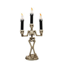 Halloween Skull Candle Holder Light, Skeleton Skeleton Flameless Candle Lamp Party Bar Decoration LED Lamp Batteries Powered