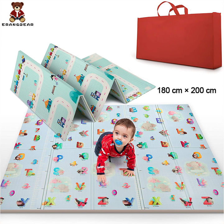 Baby Play Mat Extra Large & Thick Foam Crawling Mat Portable 79x 71  Travel Bag