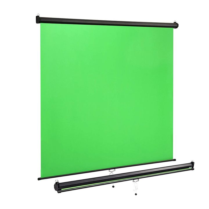 ฉากเขียวแขวนผนัง-green-screen-roll-up-hanging-scene-ขนาด-180x200-cm-เหมาะสำหรับทำ-chroma-key-กับโปรแกรมประชุมออนไลน์-ถ่ายภาพ-ไลฟ์สด-สตรีมเกม