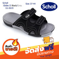 Scholl รองเท้าสกอลล์ รุ่น Globe 2 Black/Grey : โกลบ 2 สีดำ/เทา 1U-2619  รองเท้าแตะสวม Unisex รองเท้าสุขภาพ Comfort Sandal