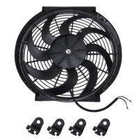 Universal 101214 Inch 12V 80W 2100RPM Car Air Conditioning Electronic Cooling Fan Straight Black Blade Electric Cool Kit