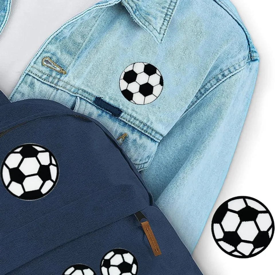 MAXG 15 PCS Football Iron on Patches Soccer Ball Embroidered Patches DIY  Repair Soccer Patches Jackets