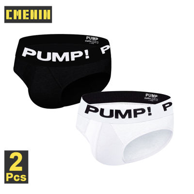 CMENIN PUMP 2Pcs Cotton การ์ตูนกางเกงเอวต่ำผู้ชาย จ็อกสแตรป กางเกงในที่มีคุณภาพสูงบุรุษกางเกงกระเป๋า PU014